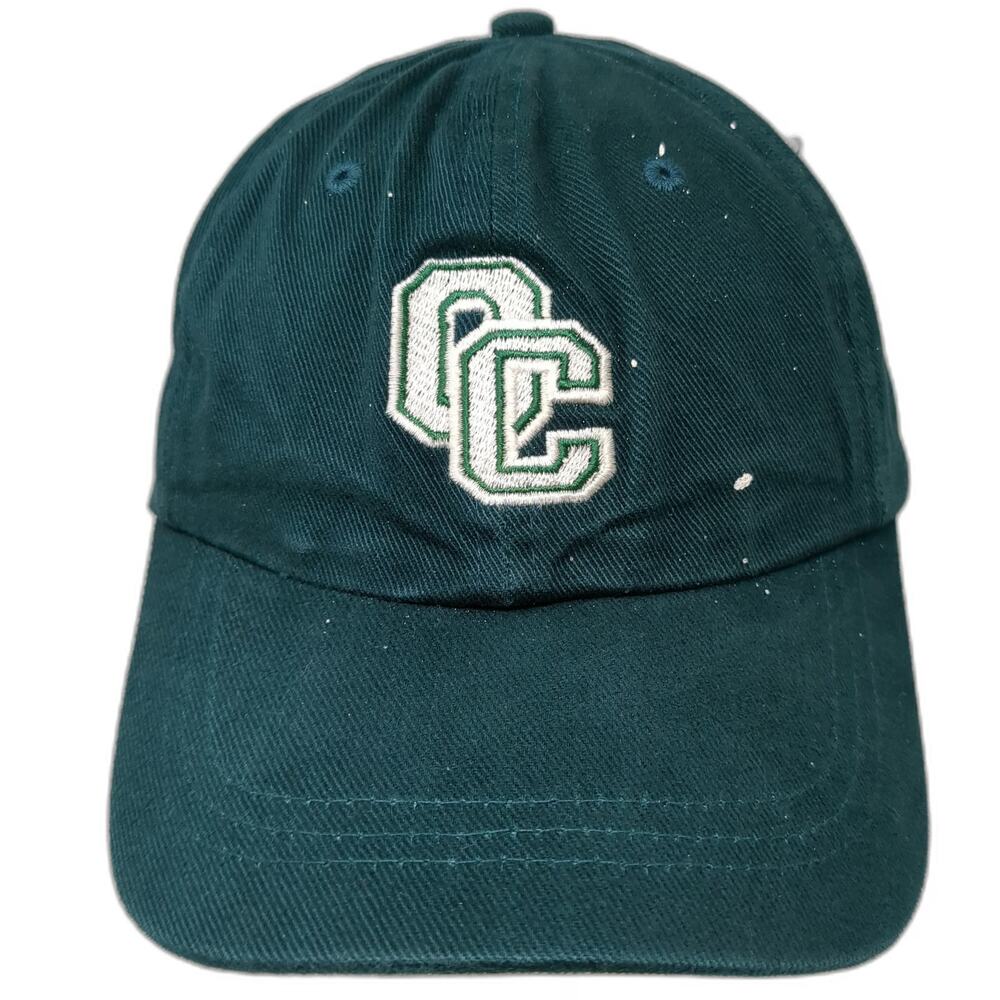 Fahrenheit Baseball Cap Green One Size CC Embroidered Logo Strapback Cotton Hat